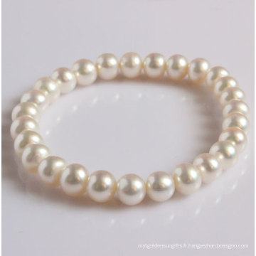 Bracelet élastique en perle d&#39;eau douce naturelle (EB1503)